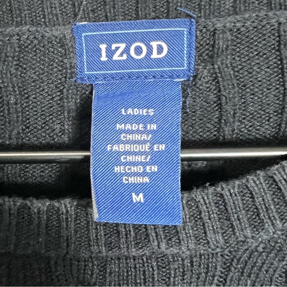 Vintage Izod Sweater Cable Knit 80’s 90’s Y2K Preppy Navy Blue Knit Grandpa Core - Picture 5 of 12